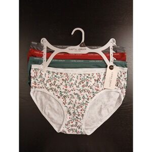 Laura Ashley Women's cotton stretch Hipster panties 4-Pair size Medium